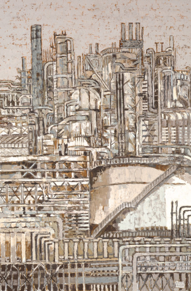 Industrial landscape, Pernis Rotterdam (2002) | oil painting – 120x80cm – #79427