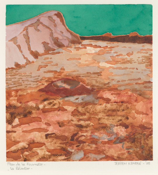 Piton de la Fournaise – la Réunion (2008) | watercolour – 23x25cm – #79624